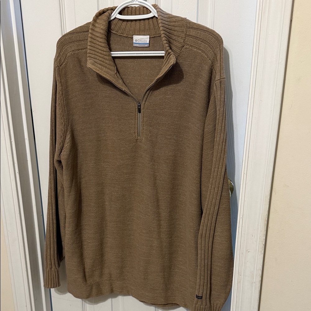 Columbia Tan Zip-Up Sweater